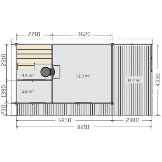 Sauna SOLID OUTDOOR 3